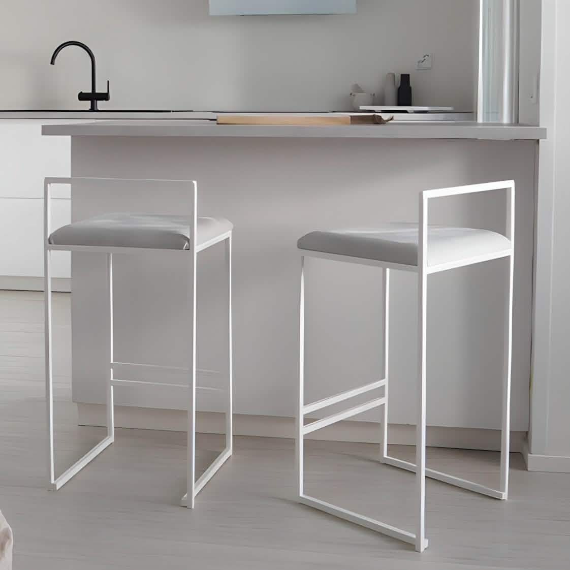 Sta333 - كرسي بار معدن و قماش