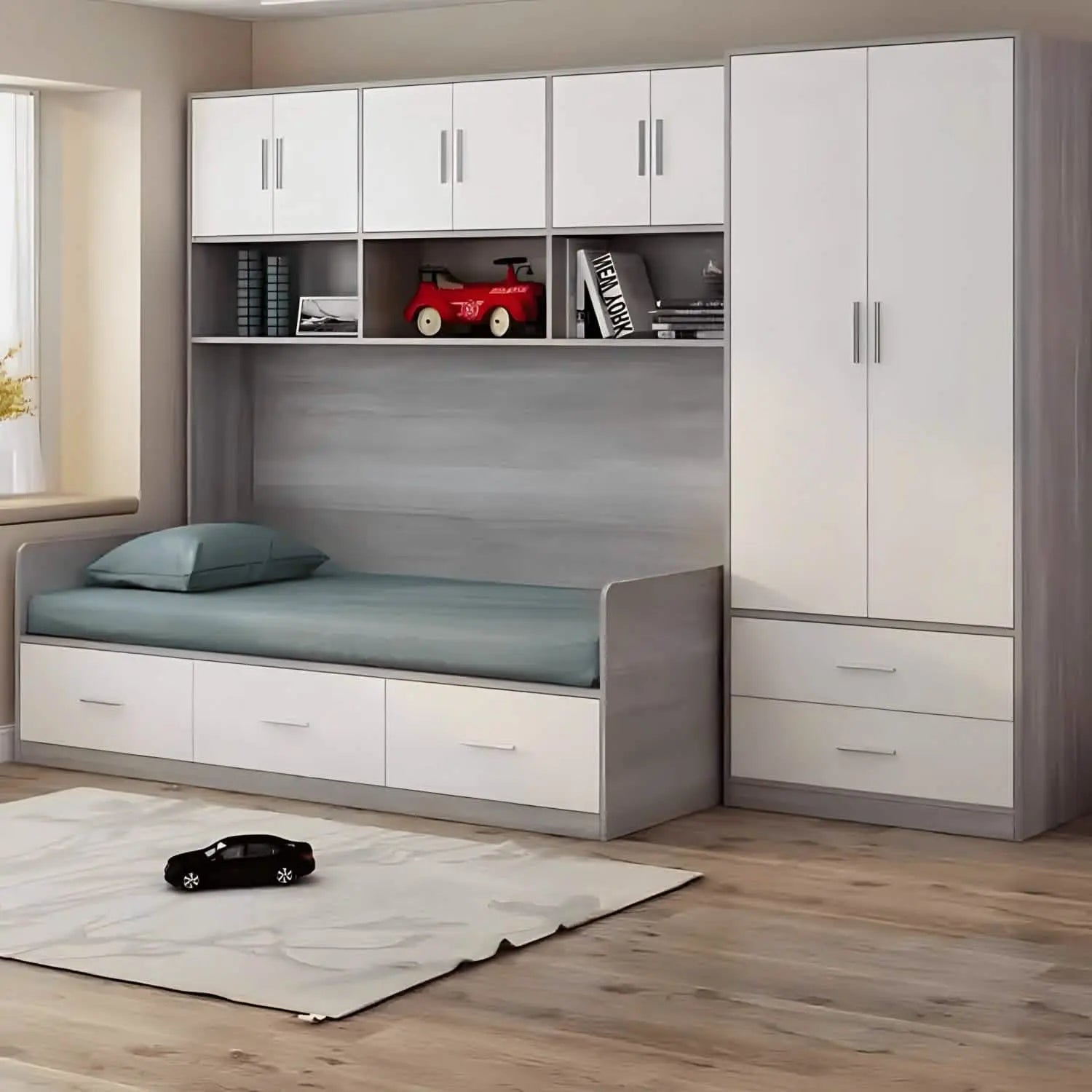 سرير بوحدة تخزين ودولاب - Dim245