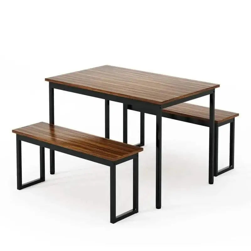 Sta88 - طقم سفرة معدن بسطح خشب