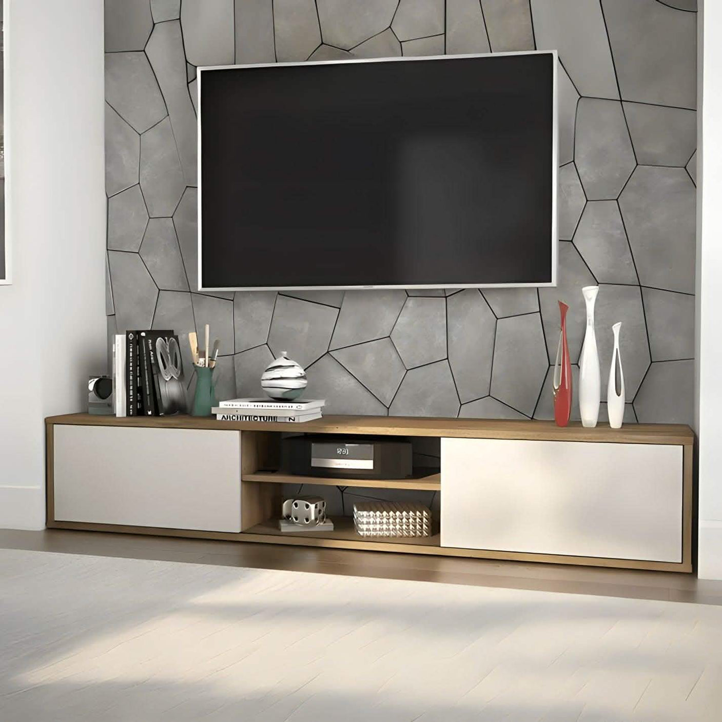 ترابيزة تليفزيون ام دي اف 160*30*42 سم - BAL16 El Batal Furniture