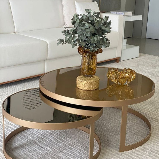 Ant19 - طقم ترابيزات مع سطح زجاج