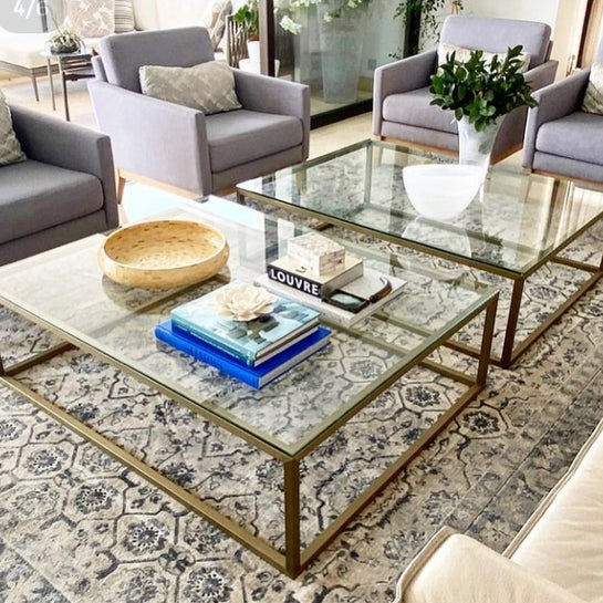 Ant22 - طقم ترابيزات مع سطح زجاج