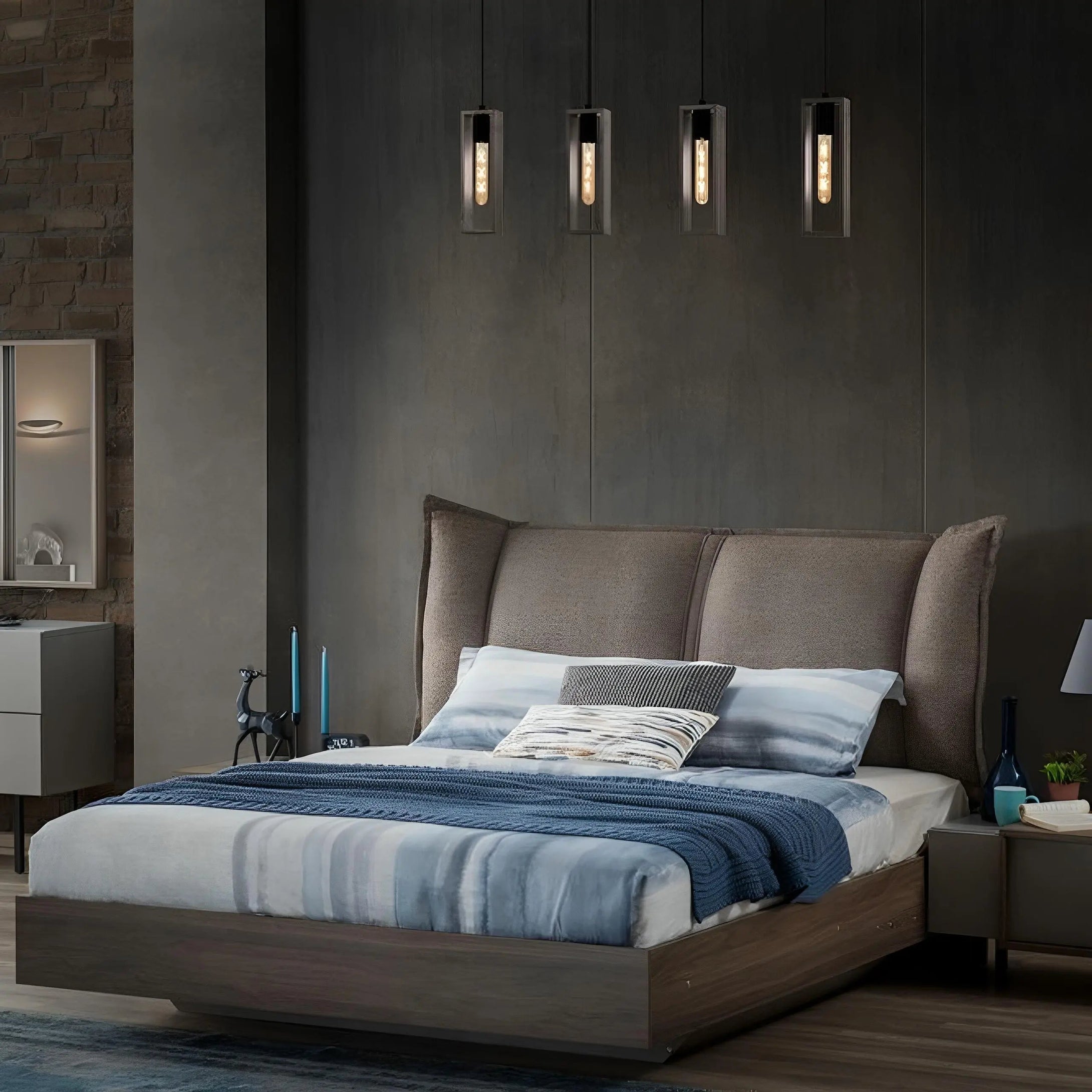 Athbed3 - سرير خشبي بظهر منحني