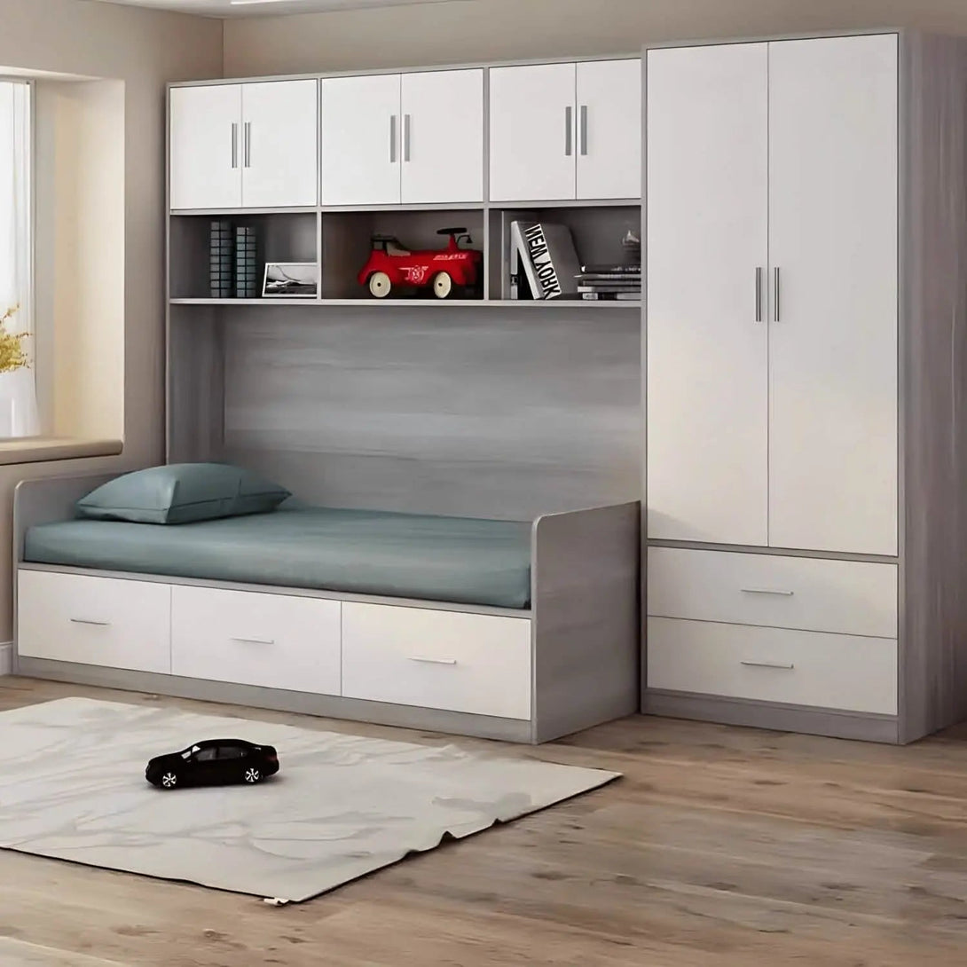 سرير بوحدة تخزين ودولاب  - Dim245
