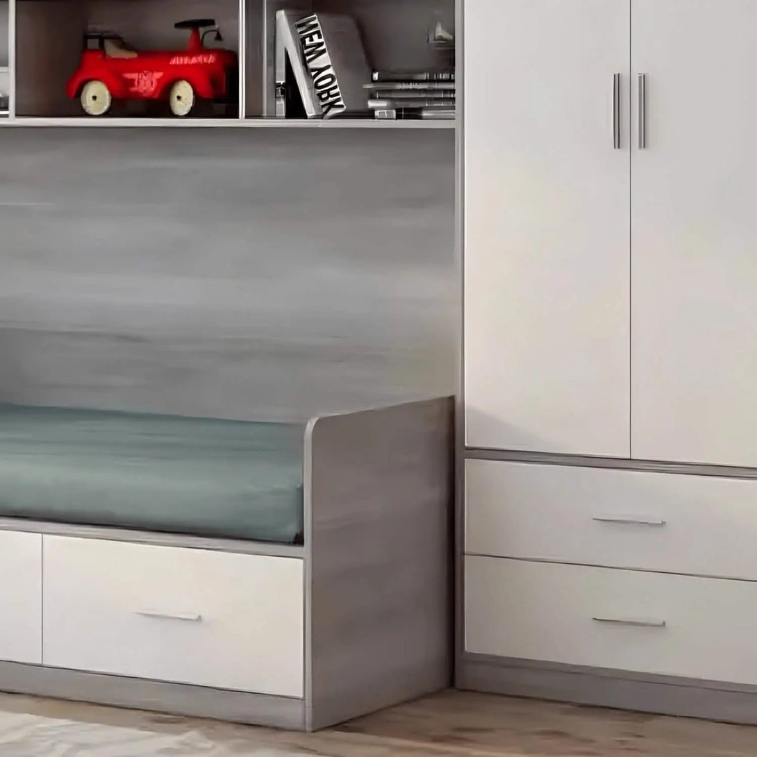 سرير بوحدة تخزين ودولاب  - Dim245