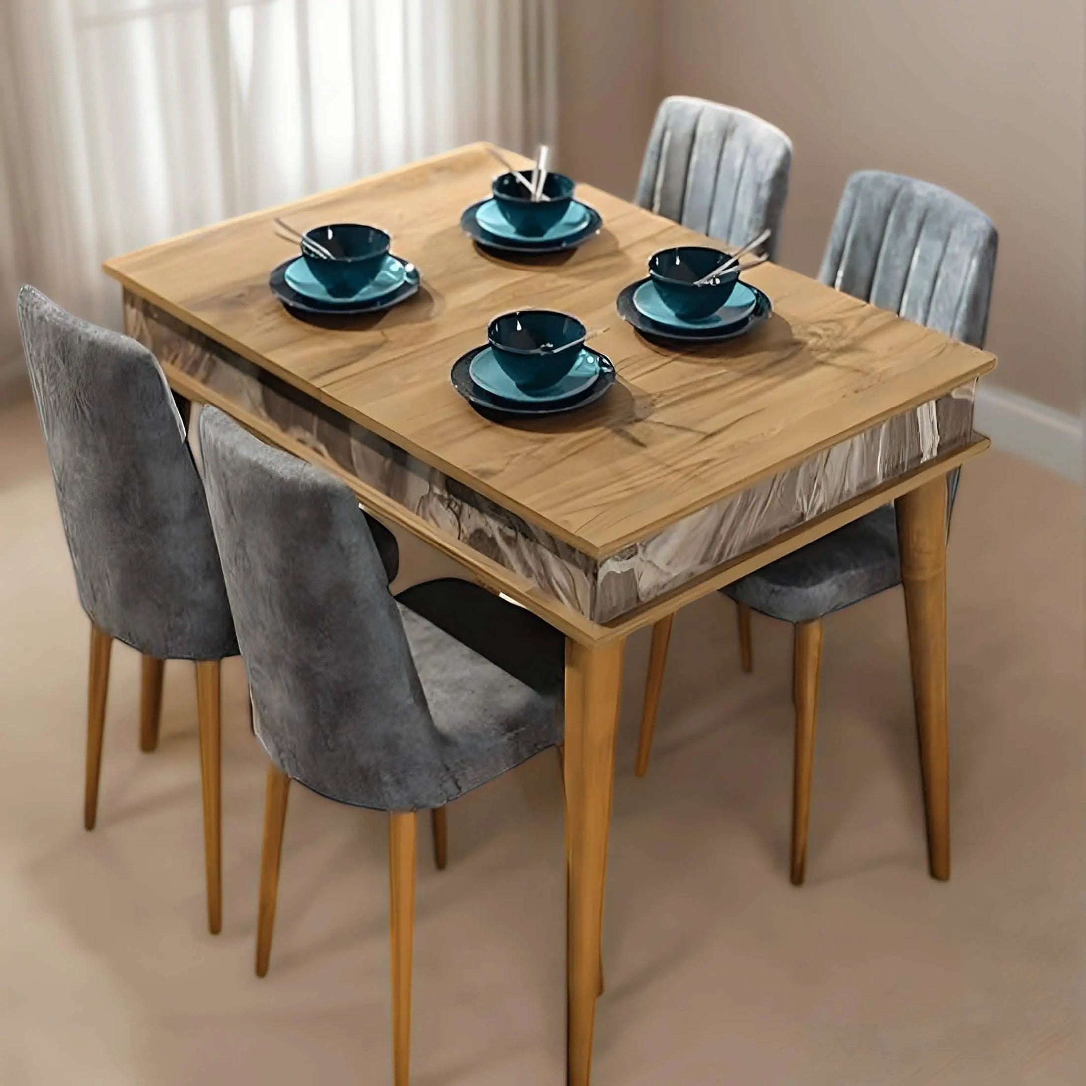 طقم سفرة لون خشبي - Ath1834