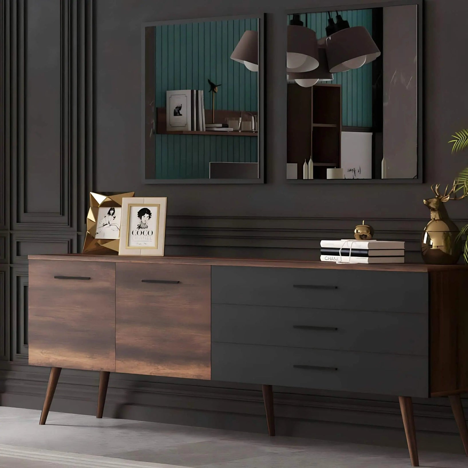 طقم سفرة رمادي*خشبي - REK46 FEKRA