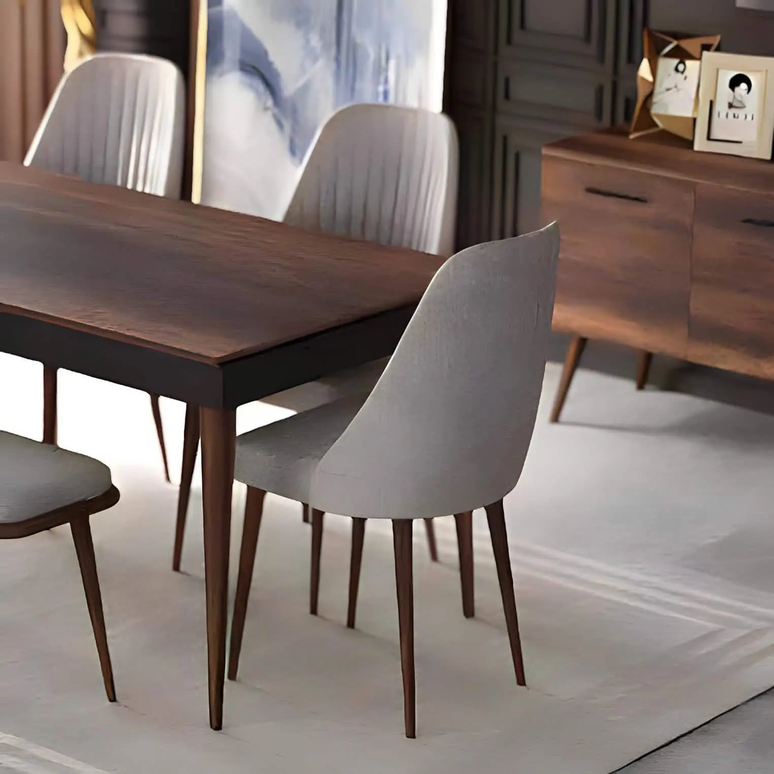 طقم سفرة رمادي*خشبي - Ath1829