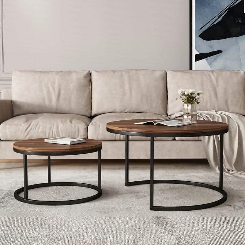 Best 27 - ترابيزة قهوة متداخلة دائرية معدن