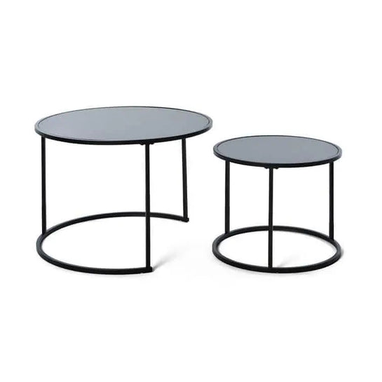 Best 30 - ترابيزة قهوة متداخلة معدن بسطح زجاج