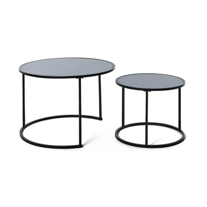 Best 30 - ترابيزة قهوة متداخلة معدن بسطح زجاج