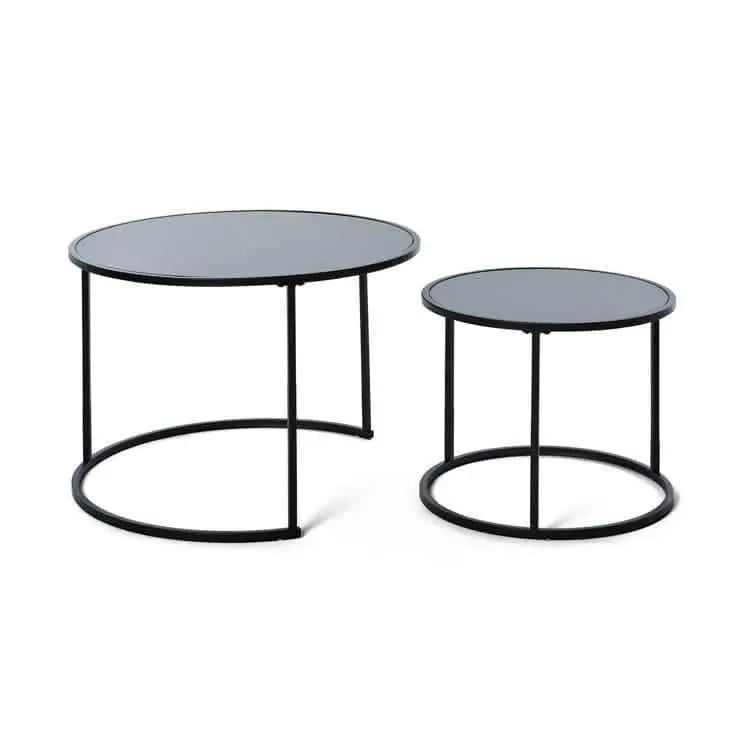 Best 30 - ترابيزة قهوة متداخلة معدن بسطح زجاج