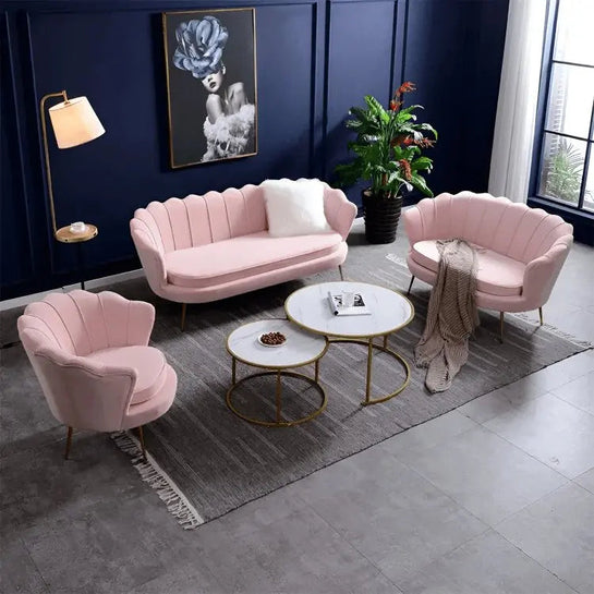 Best 155 - طقم أنتريه وردي خشب زان