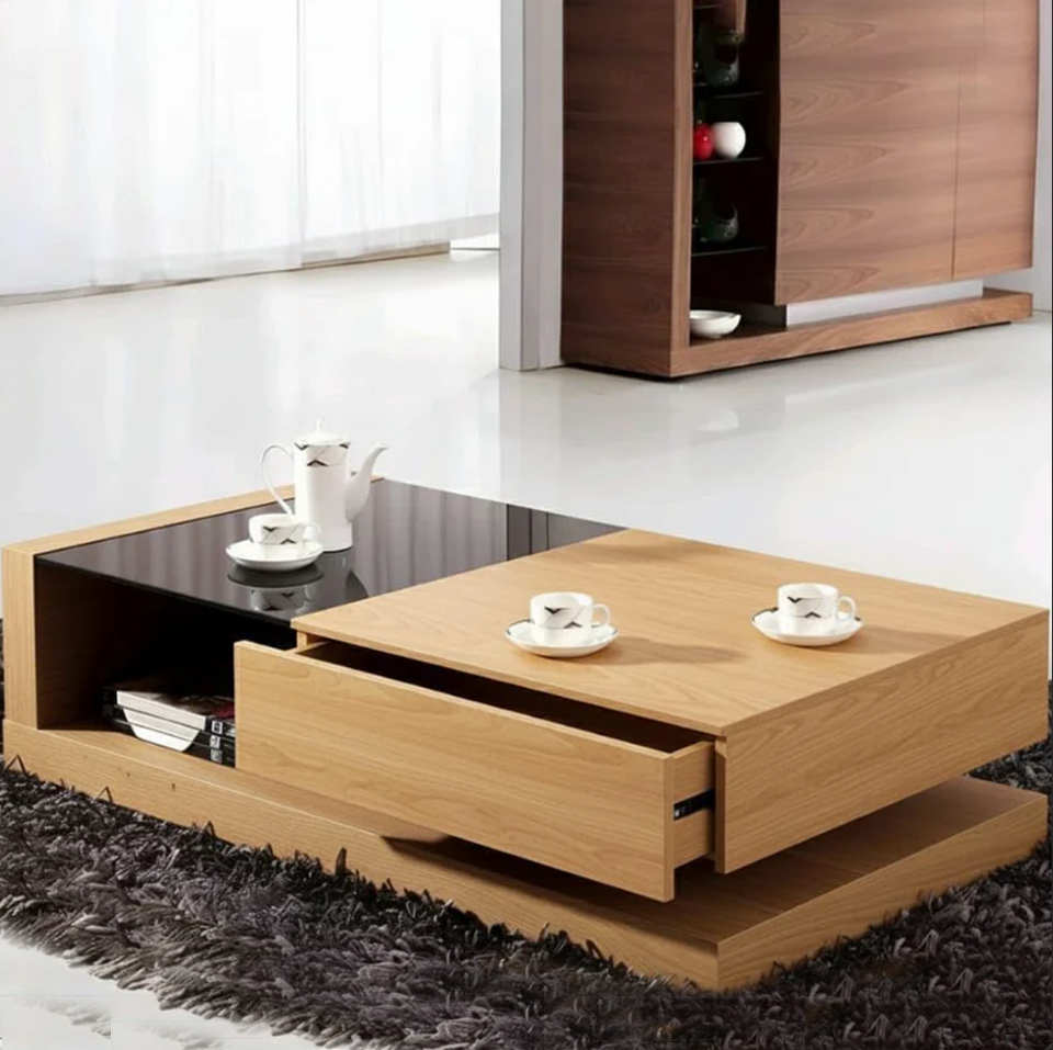 Best 1002 -  ترابيزة قهوة خشبي فاتح