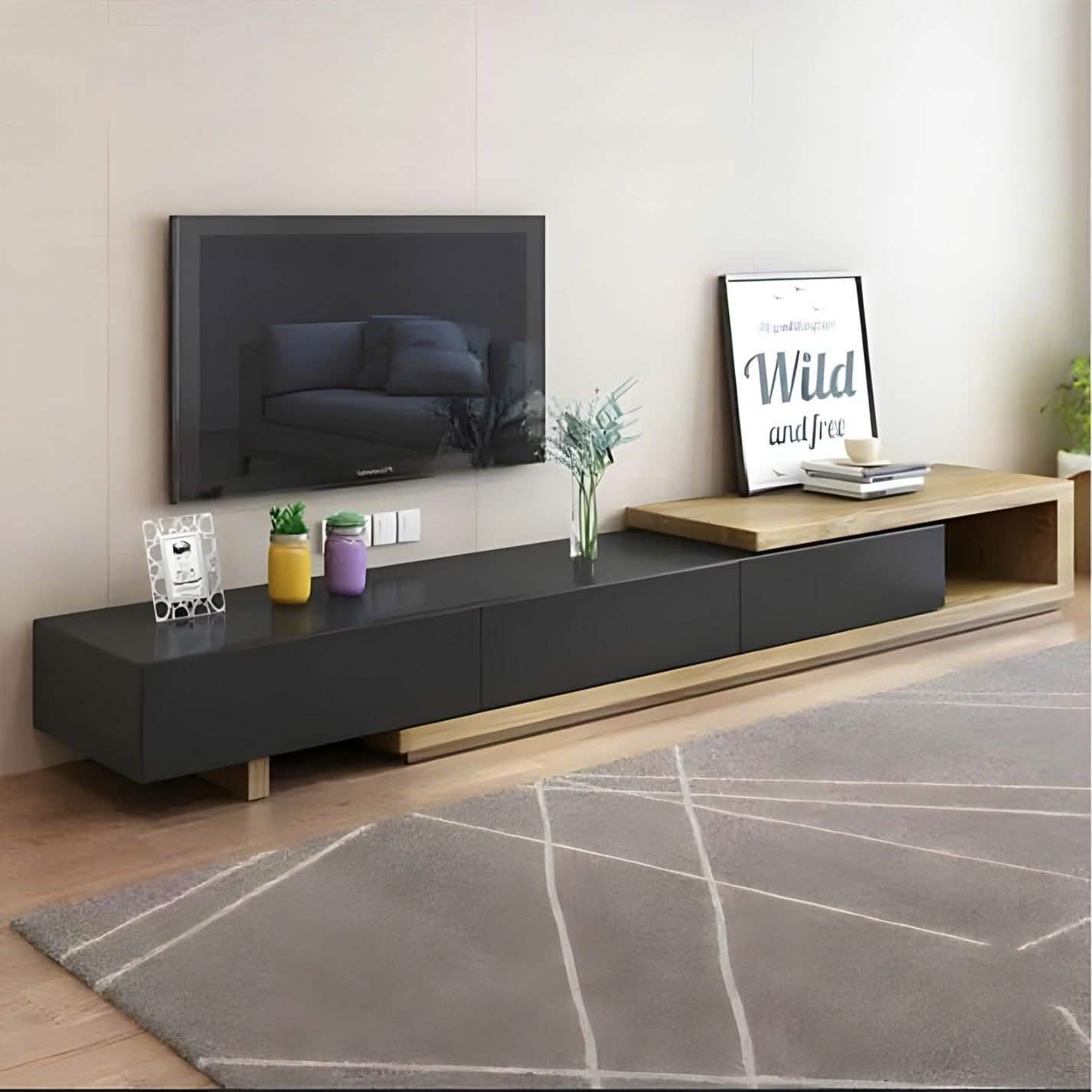 ترابيزة تليفزيون ام دي اف 220*40*43 سم - TOD80 Top Wood