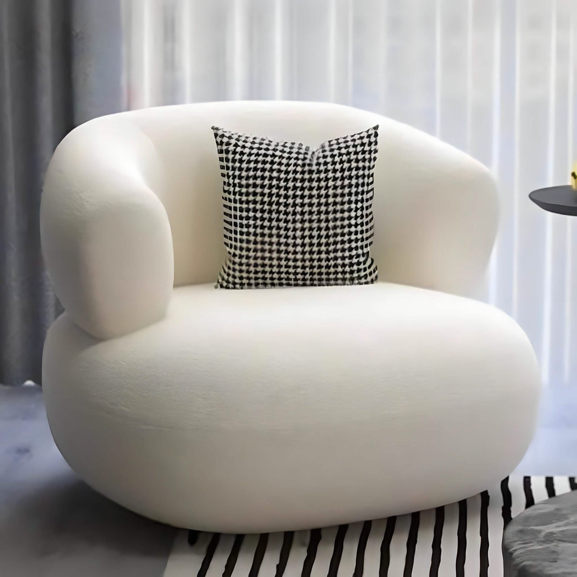 Dim196 - كرسي فوتيه خشب طبيعي