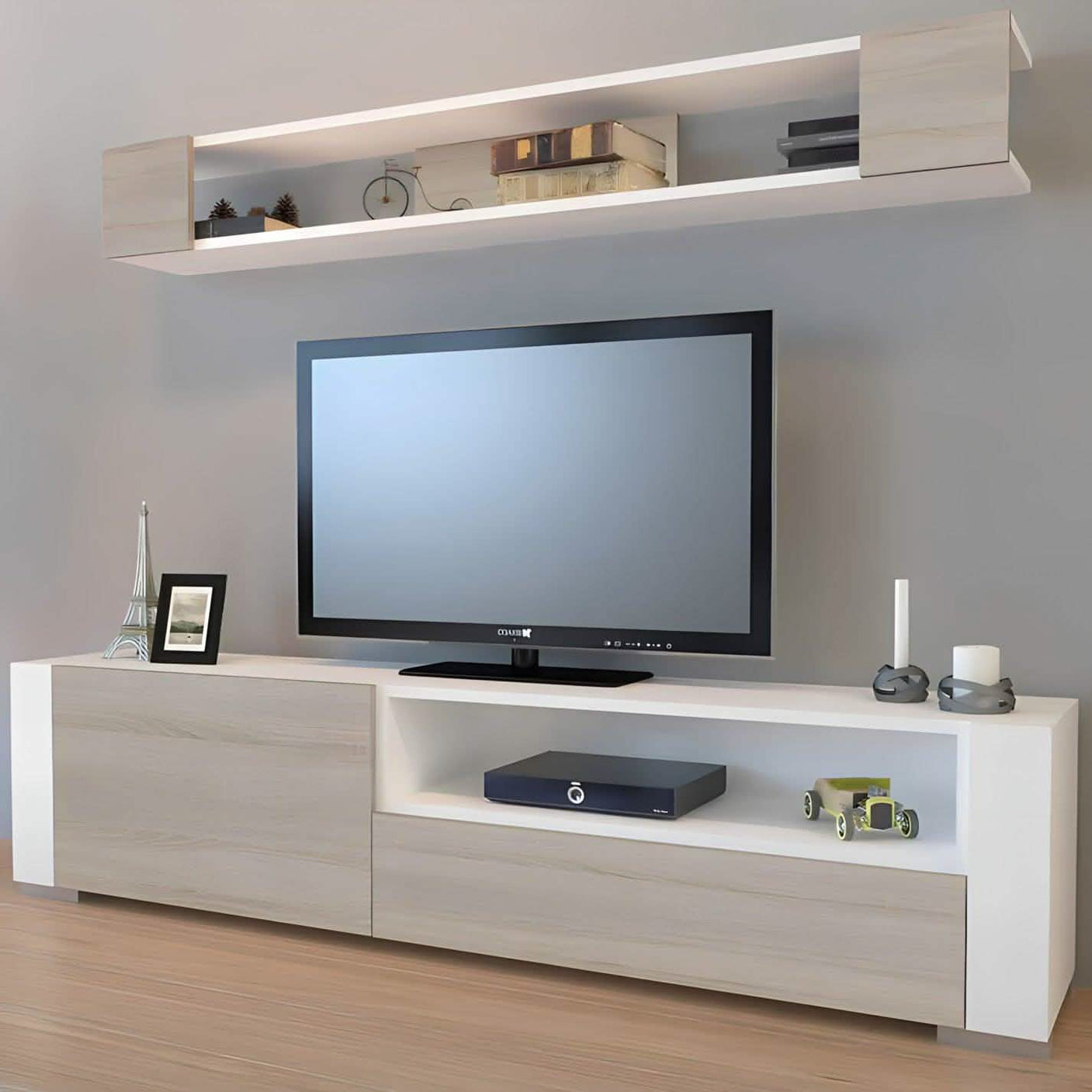 ترابيزة تليفزيون بوحدة علوية - TOD79 Top Wood